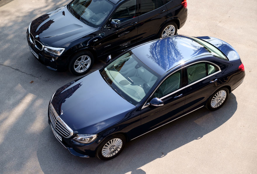 Luxury cars from above